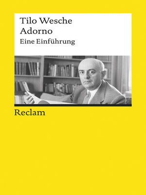 cover image of Adorno. Eine Einführung